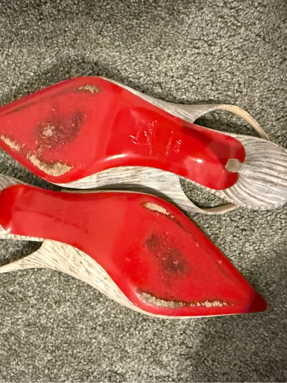 christian louboutin clare naturalle sling backs - Picture 4 of 16